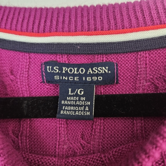 U.S. Polo Assn. Magenta Cable Knit Sweater - Picture 3 of 5